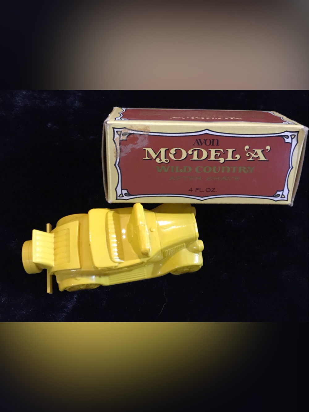 Avon Yellow Ceramic Model A Car Aftershave Bottle